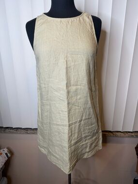 Reformation Light Sage 100% Linen A-Line Sleeveless Mini Dress Size 4